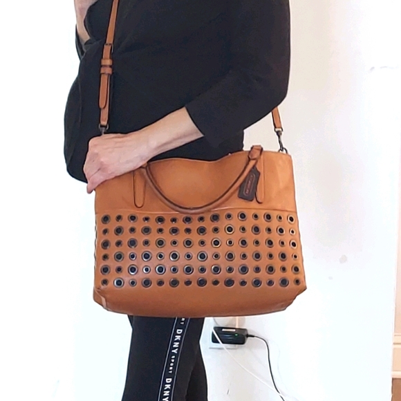 Coach Handbags - Coach Borough Grommet Leather Shoulder Bag